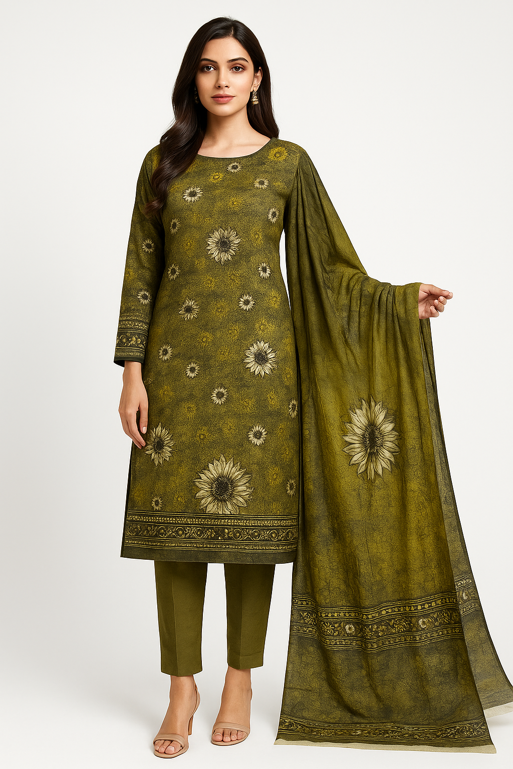ABUZAR 3D Digital Cotton Suit – Vol. 3 (Unstitched 3 Piece)
