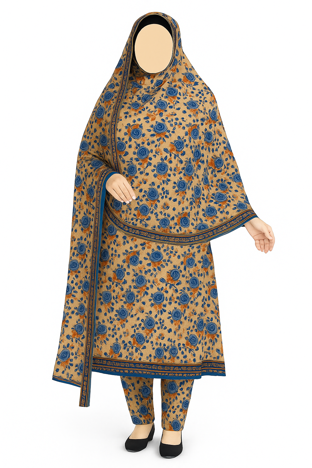ABUZAR – 3D Digital Cotton Print 3 Piece Unstitched Suit (7.25 Meters)