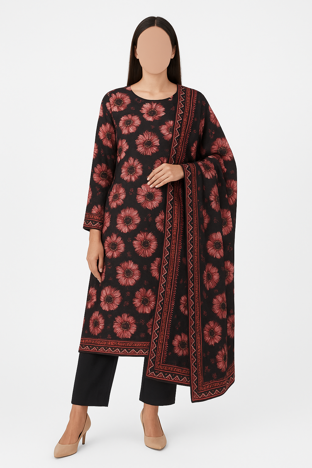 ABUZAR – 3D Digital Cotton Print 3 Piece Unstitched Suit (7.25 Meters)