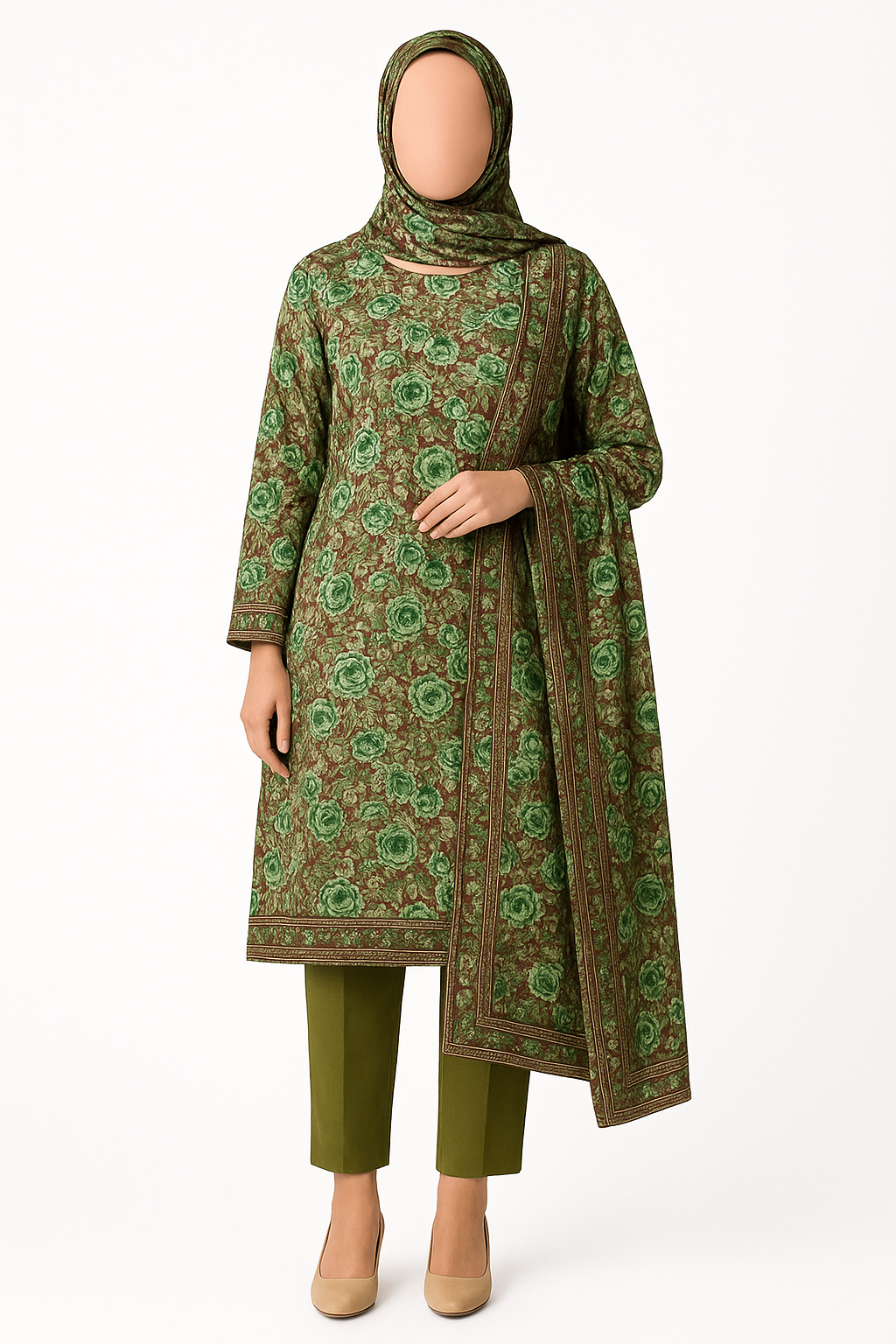 ABUZAR – 3D Digital Cotton Print 3 Piece Unstitched Suit (7.25 Meters)