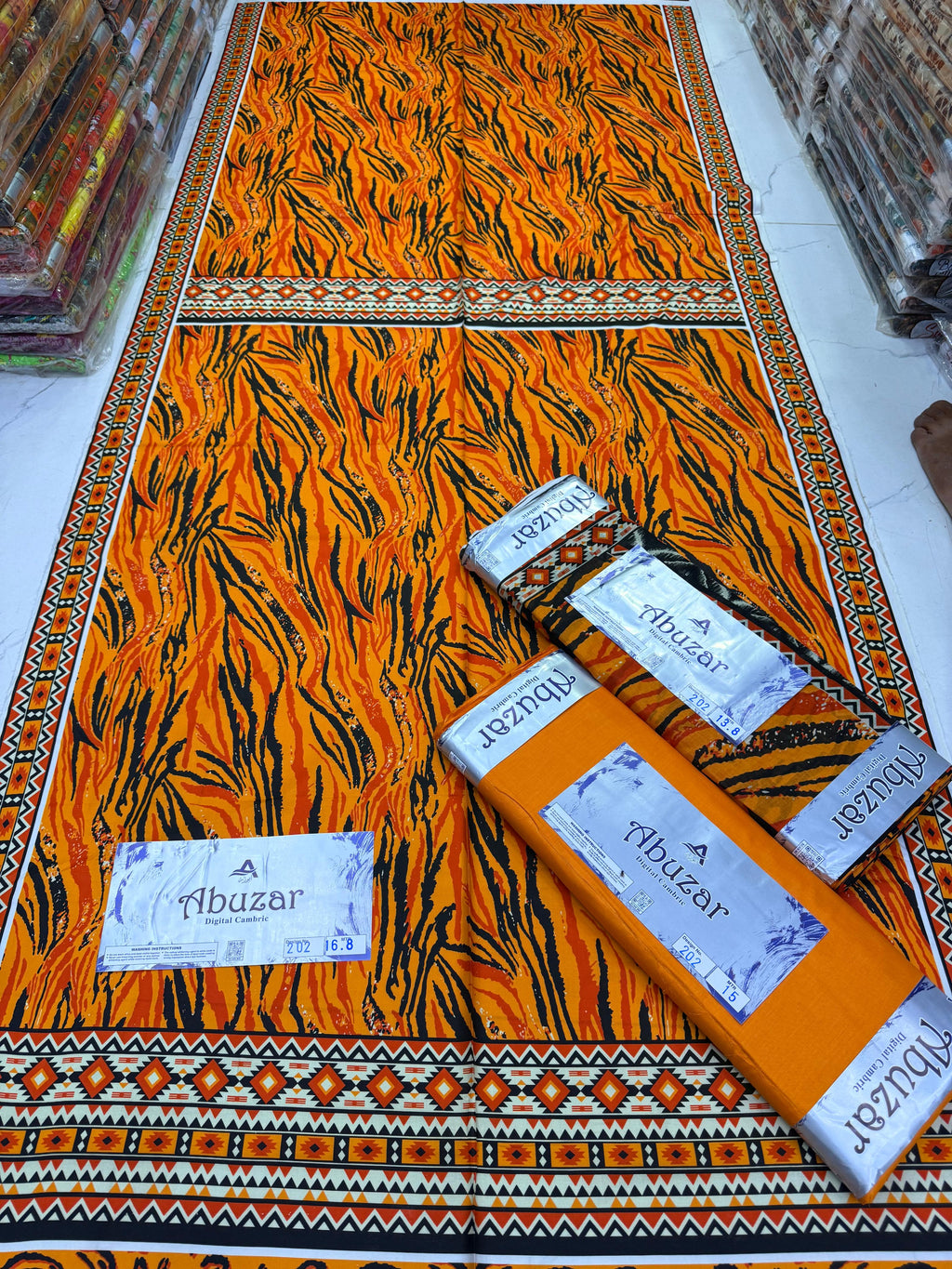 ABUZAR PREMIUM CAMBRIC COTTON  3P With VOIL DUP