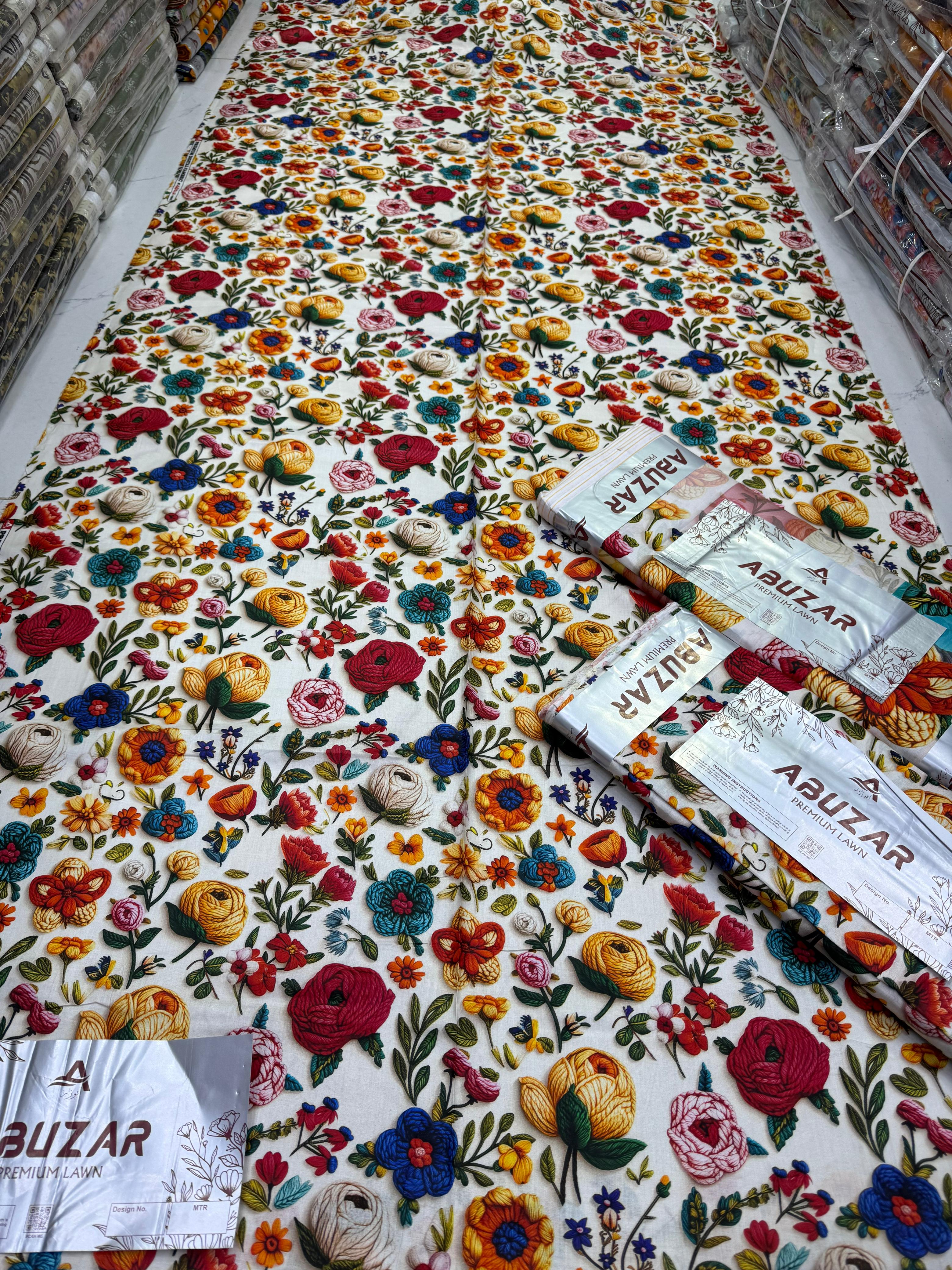 ABUZAR – Digital Premium Cotton 3 Piece Unstitched Suit (7.25 Meters)