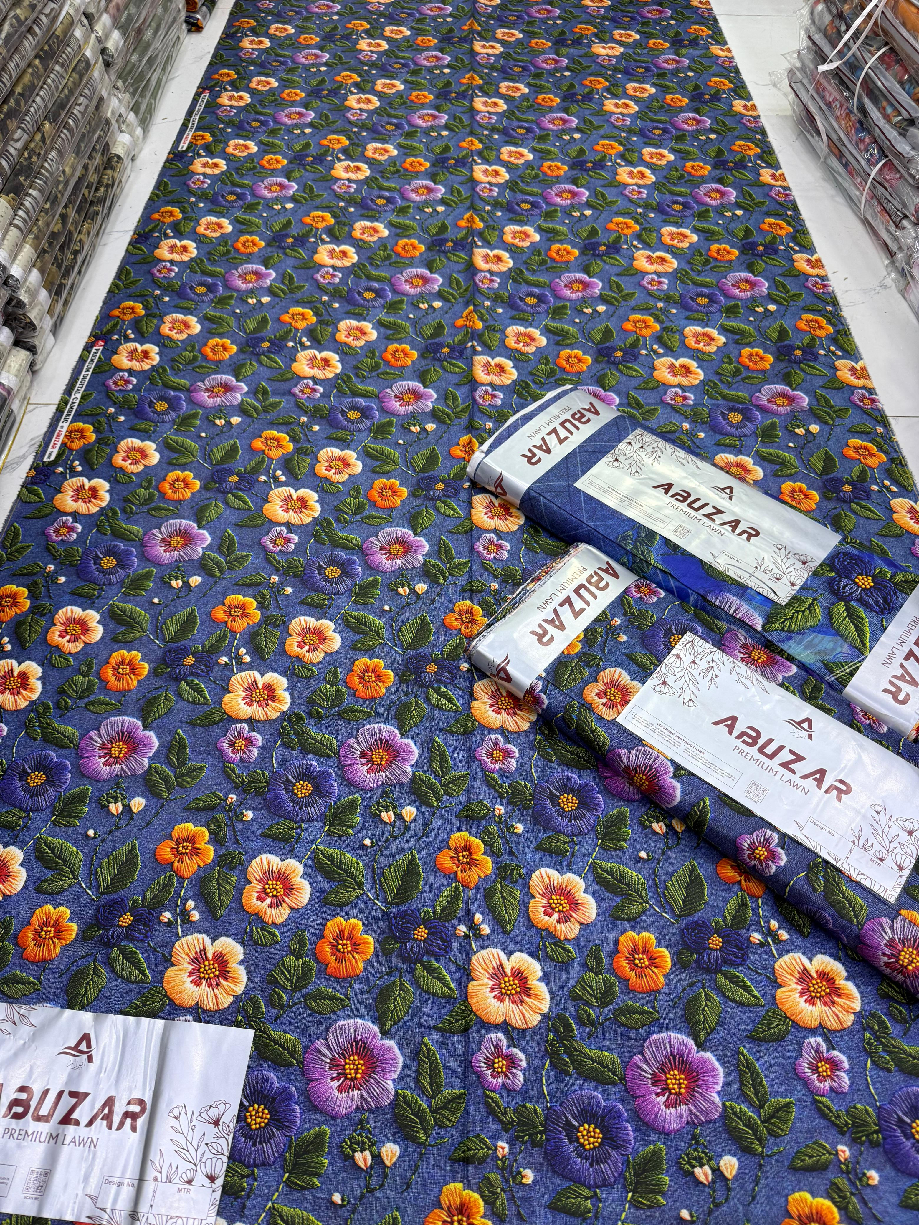 ABUZAR – Digital Premium Cotton 3 Piece Unstitched Suit (7.25 Meters)